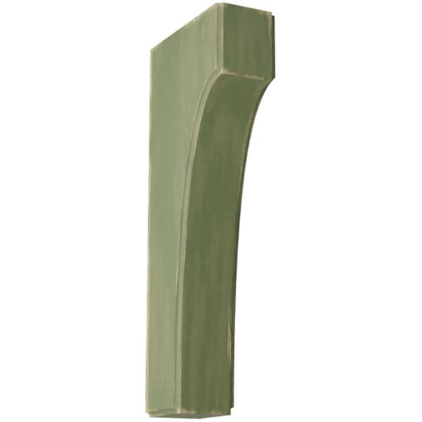 Ekena Millwork 1 3/4"W x 4"D x 10"H Clarksville Wood Vintage Decor Bracket, Restoration Green BKTWD02X04X10CVGR - main